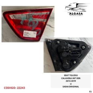 SEAT TOLEDO CALAVERA INT DER 2013-2019 USADA/ORIGINAL